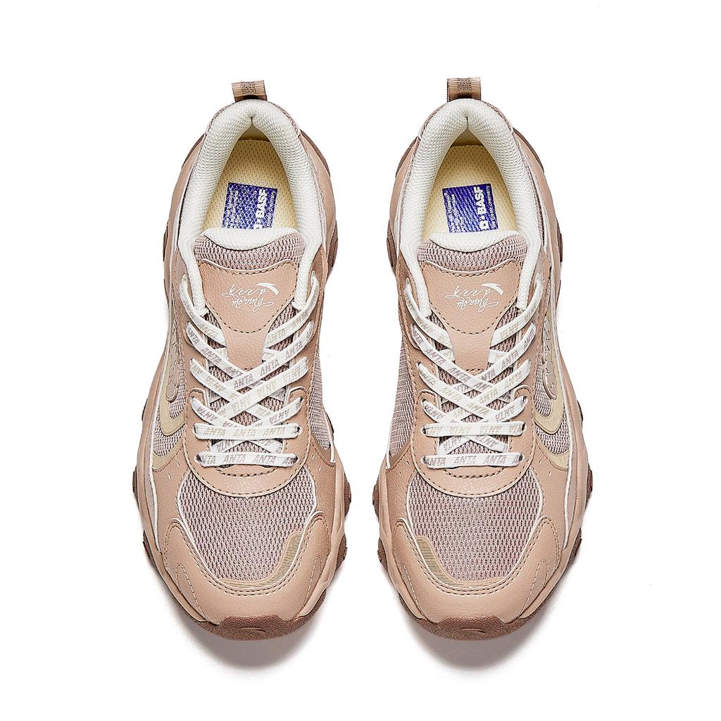 Anta Cute Bear Shoes Trendy Retro Playful Comfortable Versatile Lightweight Casual Shoes Kids Sneakers Khaki Gray 922618888-3