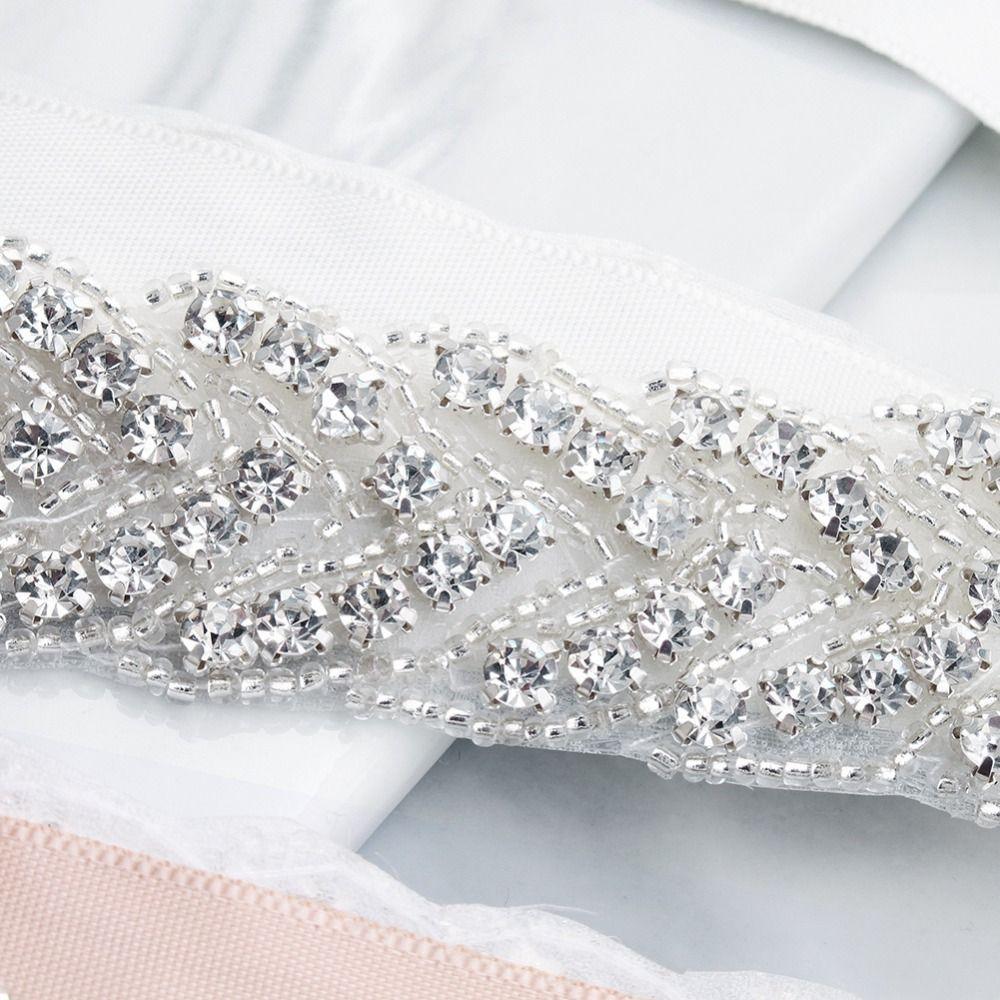 Light Luxury Rhinestone Waist Seal Zircon Wedding Lace-up Belt Fashion Crystal Dress Belt  Ornament
