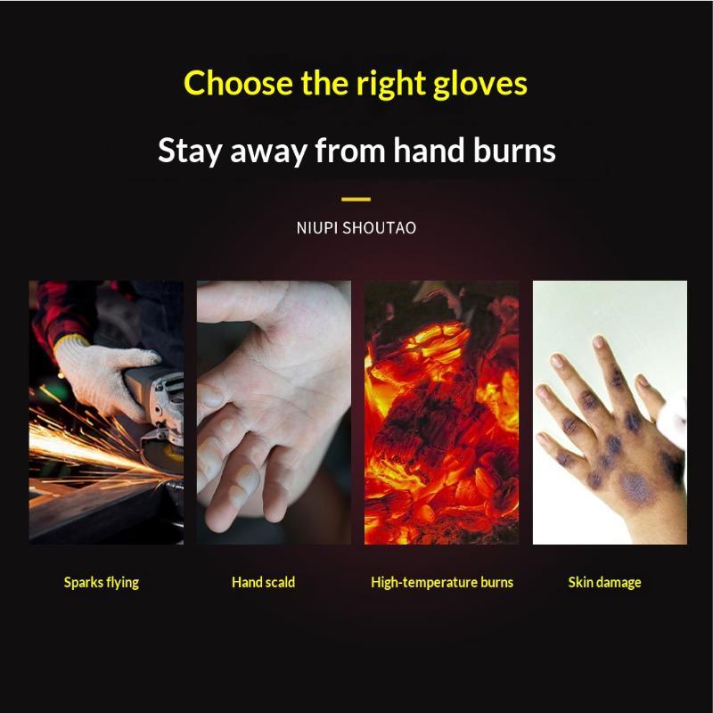 Welding Gloves Top Grain Genuine Cowhide 1 Pair Soft Comfortable Wear Resistant for Gardening Yard Pruning Work