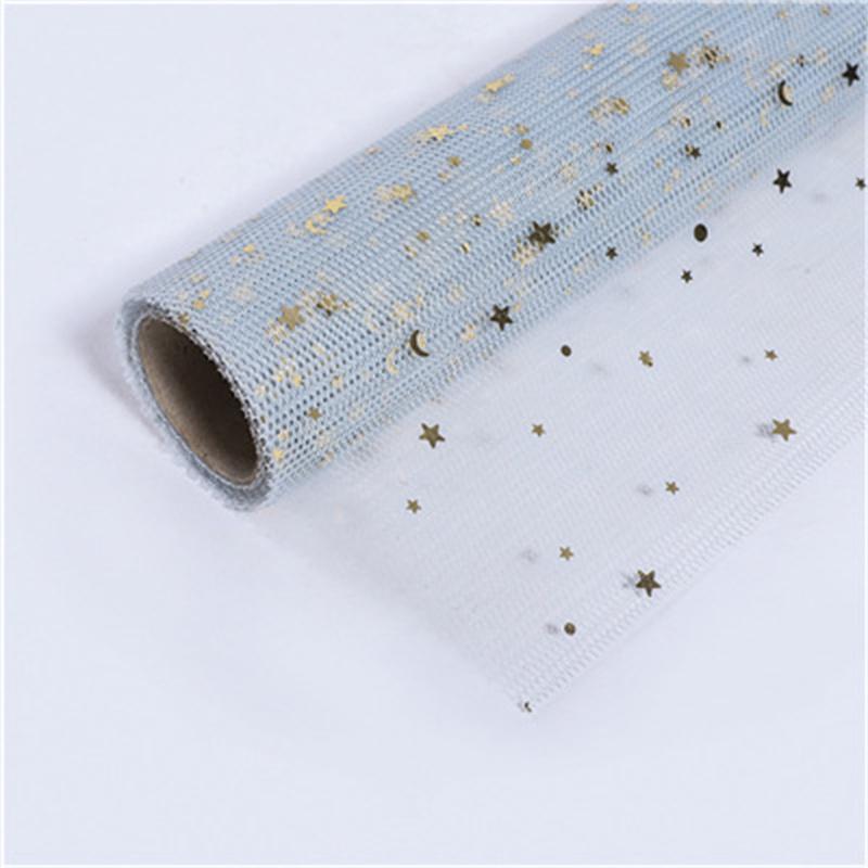 Звезда Луна пряжа золото серебро блестки звездная пряжа Ins супер красивая кружевная сетка цветочный упаковочный материал букет цветочная пряжа сетка