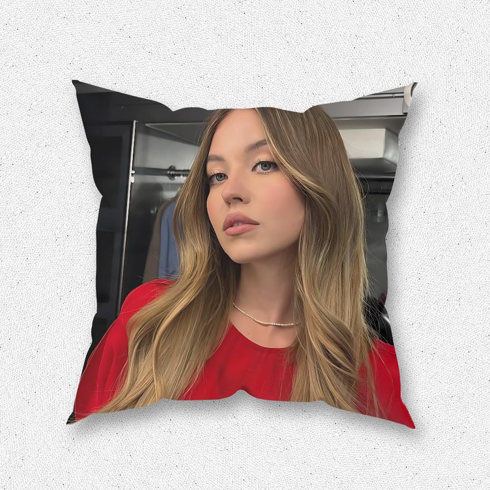 Actress Sydney S-Sweeney Pillow Case For Home Bedroom Room Decoration Living Room Sofa Cushion Cover Suitable