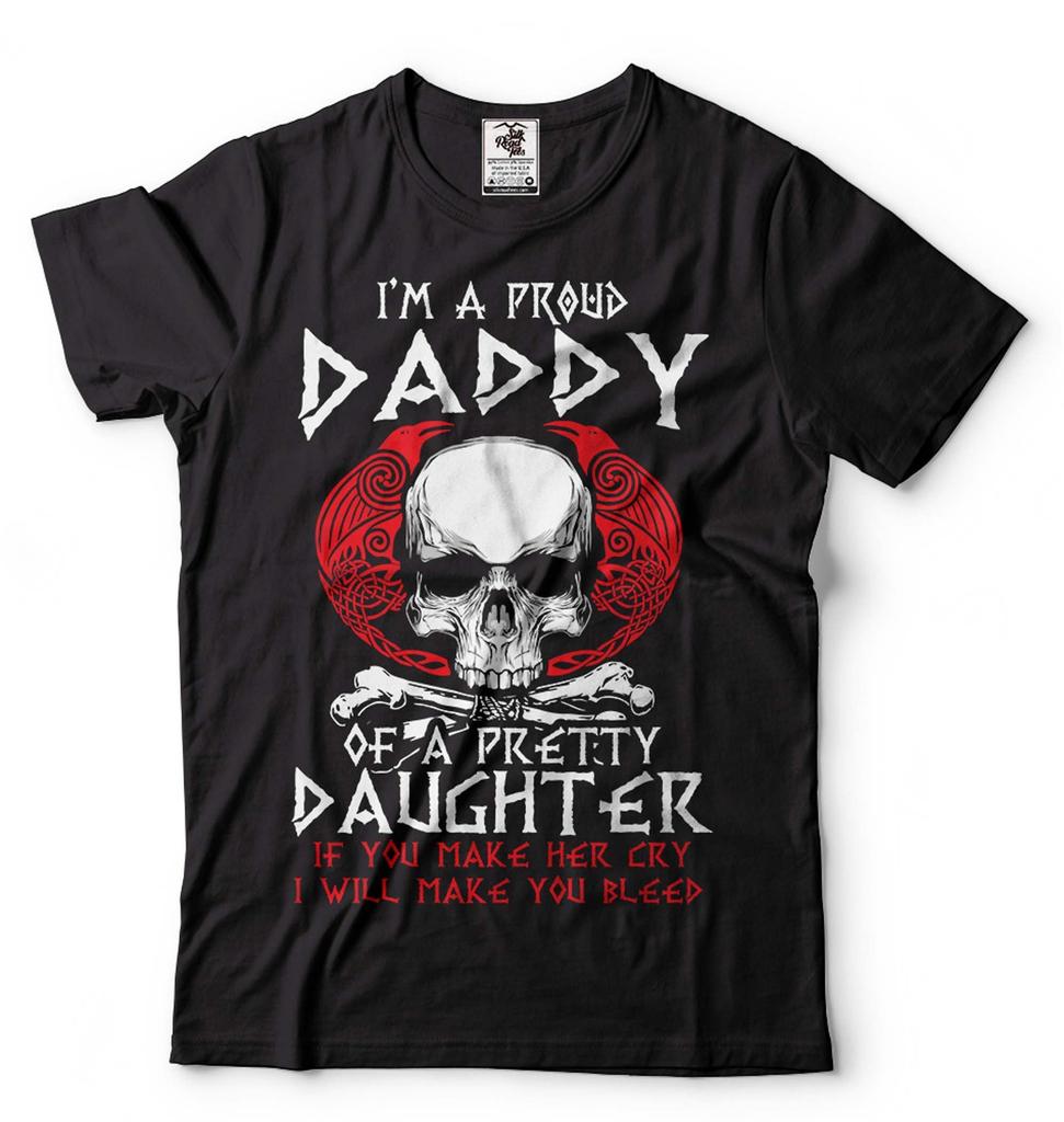 I'm A Proud Daddy Of A Pretty Daughter Shirt Father's Day Shirt Viking Dad Gift Ideas Daughter Father T-Shirt Viking Shirt Father Dad Daddy