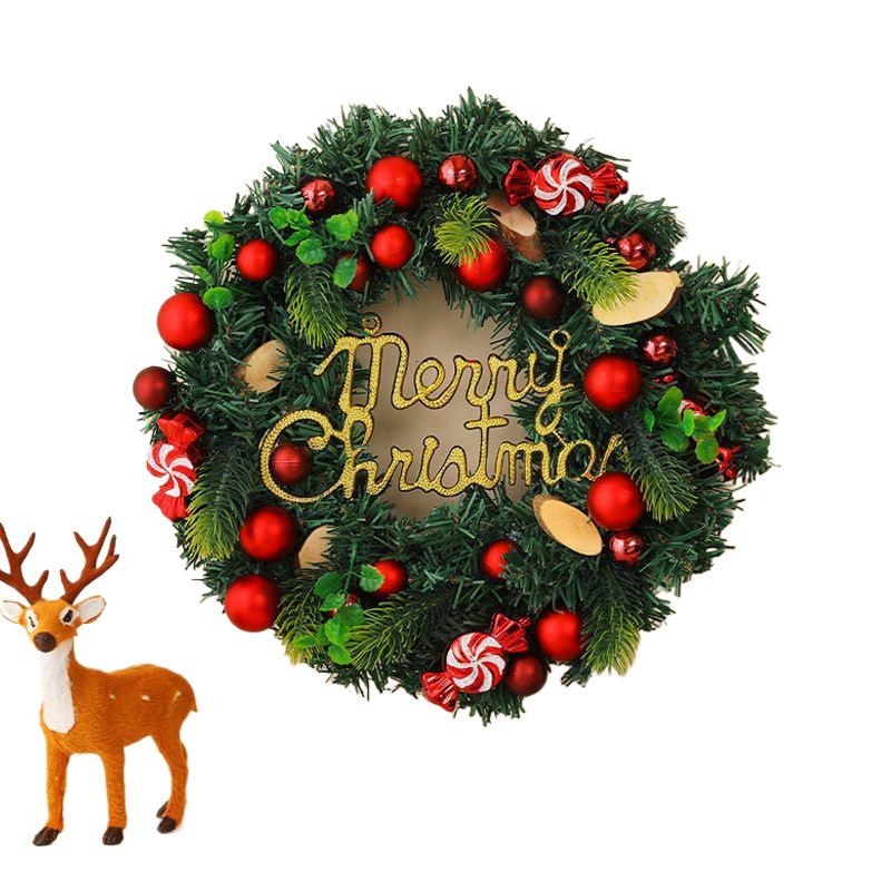 50CM Christmas Wreath & 2.7M Garland Set - Festive Door & Wall Decor