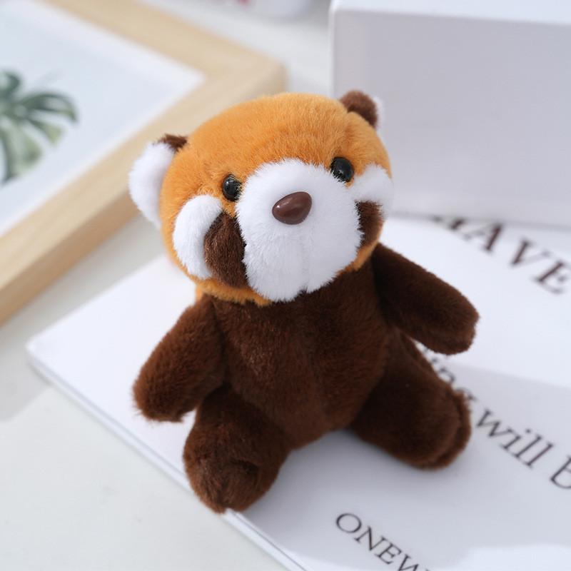 

Cute Plush Raccoon Keychain Adorable Stuffed Animal Bag Accessory For Women коричневый