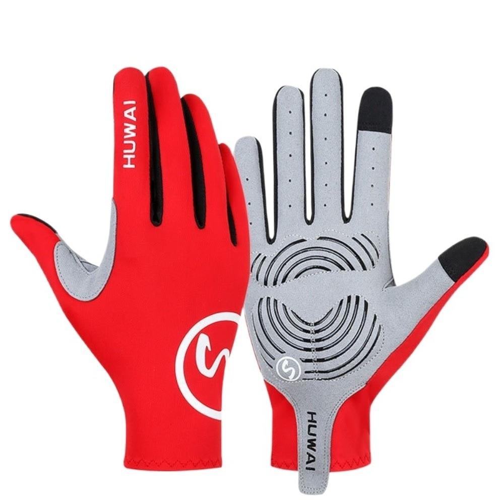 

Breathable Long Full Fingers Touch Screen Cycling Gloves New Fitness Gloves Riding Racing L червоний