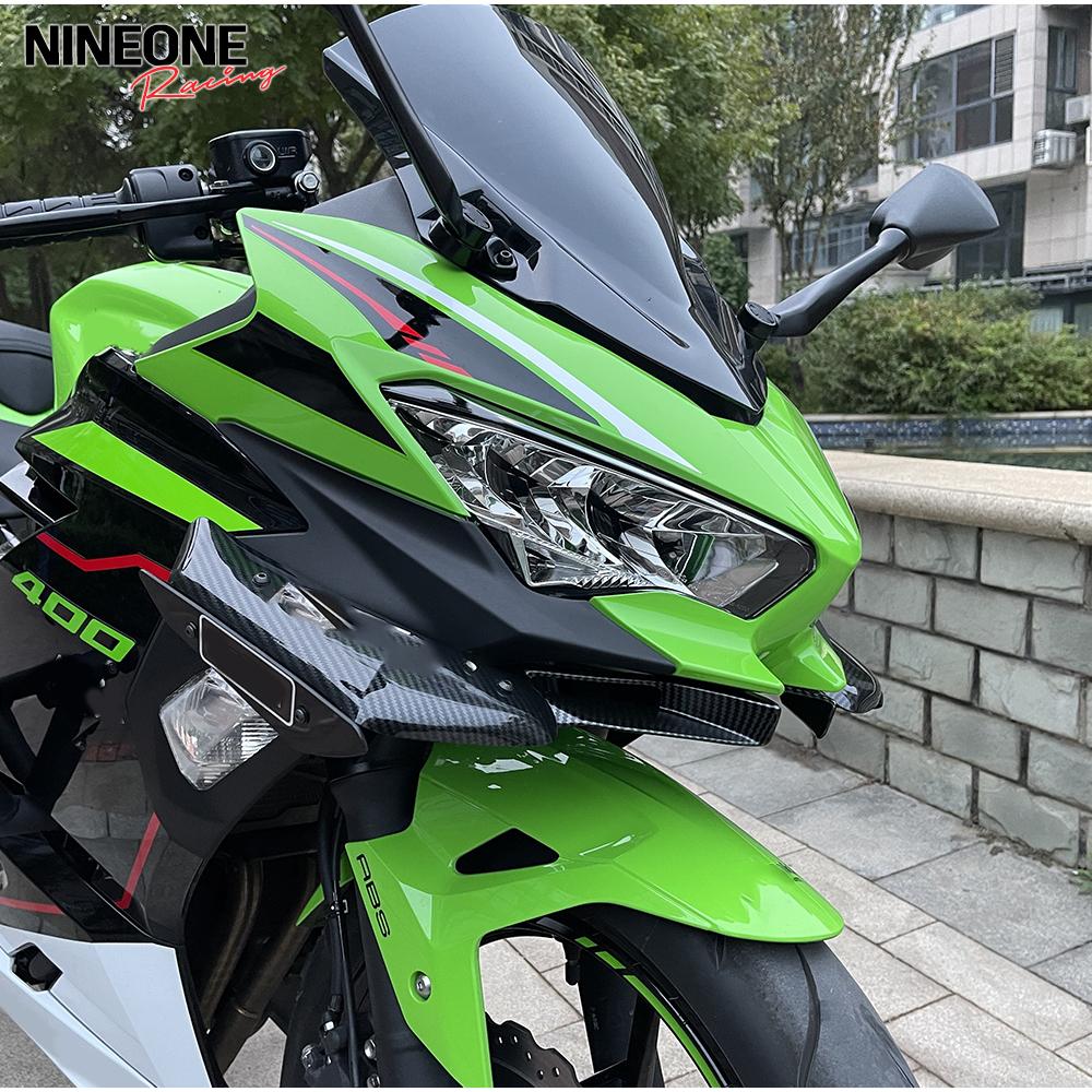 Ninja 400 Motocycle Front Wing Fairing Winglets Mouth Shell Cover ABS Protection Guards Fit For KAWASAKI NINJA400 2019-2024