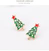 Christmas Tree Ear Studs Fashionable Lady Alloy Earrings Crystal Inlaid Jewelry Ornaments