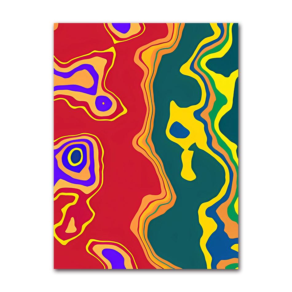 Classic Abstract Art Poster, Colorful Line Image Printing Canvas Art Painting, Used for Home Room Decoration Poster, Frameless