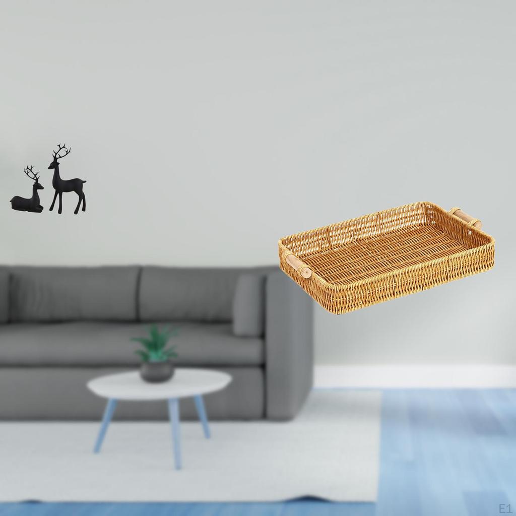 Elegant Resin Reindeer Sculpture And Woven Fruit Basket Set for Living Room Study Balcony Tabletop