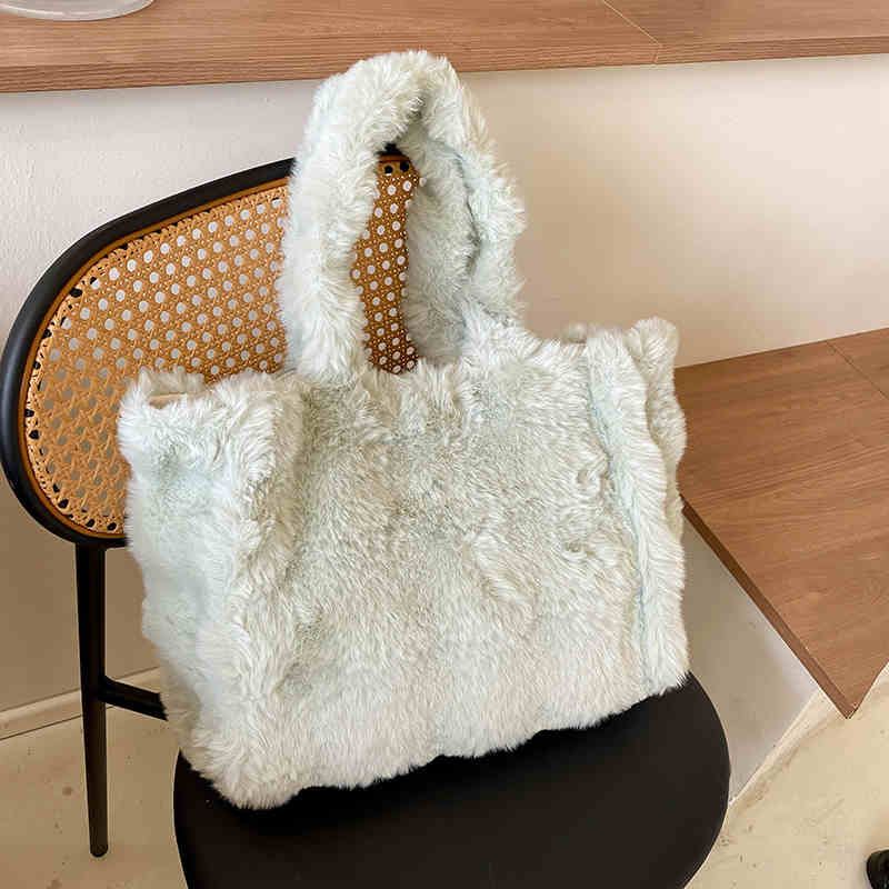 Borsa a tracolla in pelliccia autunno inverno casual versatile grande capacità peluche monospalla borse temperamento elegante borse da donna