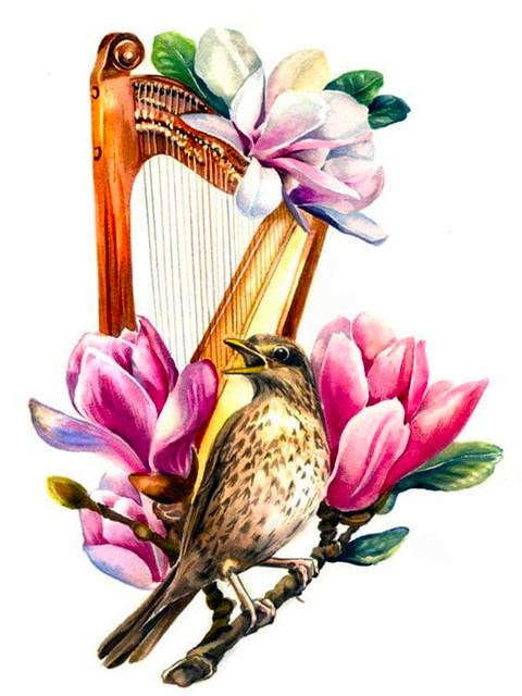 Full Square Diamond Mosaic Landscape Piano Picture Of Rhinestones 5D Diamond Painting Flower Guitar Home Decoration