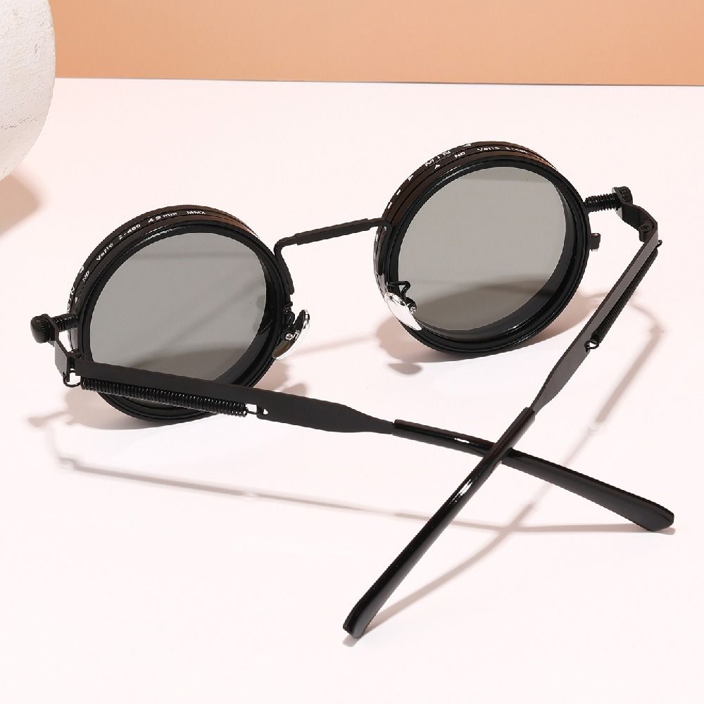 Round Adjustable Dimming Sunglasses ND9 Anti-UV Glasses Clarity Fishing Sunglasses Cycling