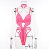 European and American Women's Underwire Shaping Bodysuit with Mesh Straps and Leg Rings - Anti-Sagging