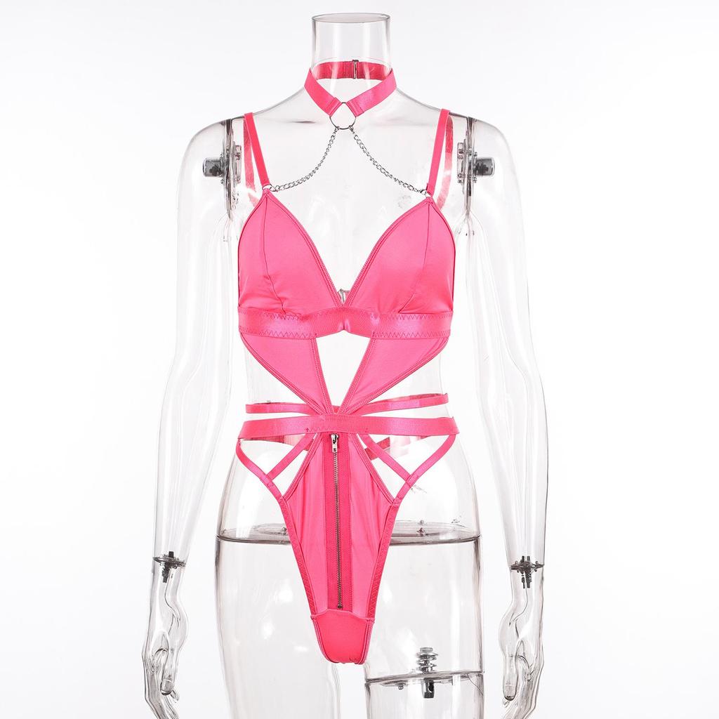 European and American Women's Underwire Shaping Bodysuit with Mesh Straps and Leg Rings - Anti-Sagging