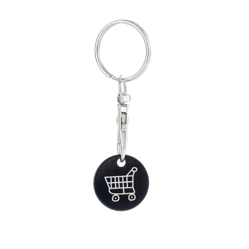 2/6Pcs Trolley Tokens Keychains Universal Small Metal Stainless Steel Portable Shopping Cart Tokens Key Ring Ornament Decoration