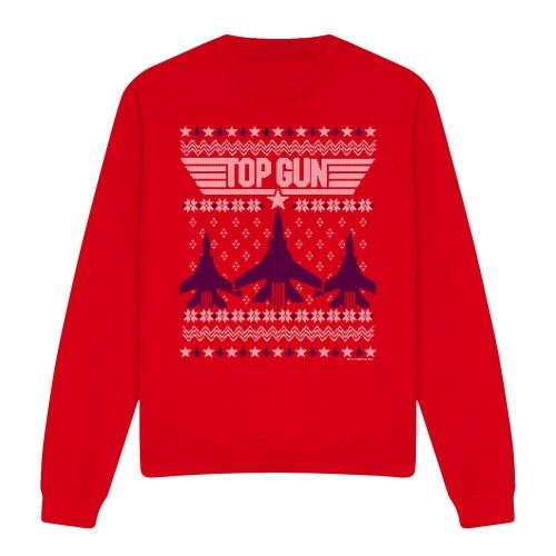 Top Gun Unisex-Sweatshirt für Erwachsene mit hässlichem Kampfjet-Weihnachtsmotiv