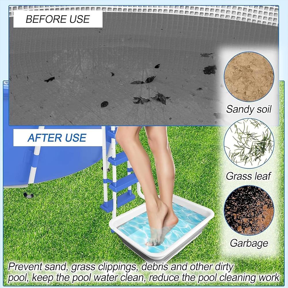 Pool Foot Wash Tray Collapsible Footbath Tub Non-Slip for Above Ground Swimming Pools Accessories