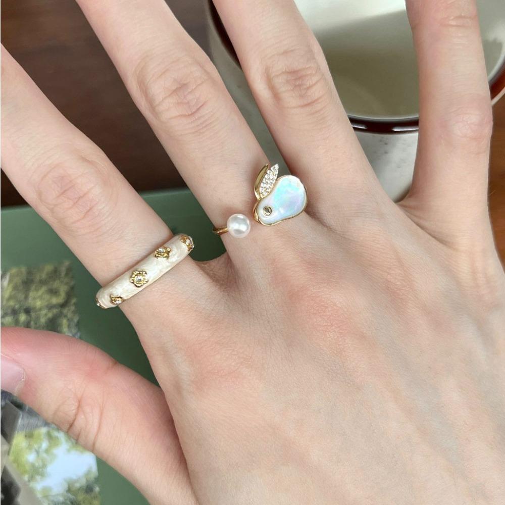 Personality Imitation Women Open Ring Korean Style Rings Fashion Jewelry Enamel Finger Ring