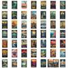 50/100PCS Retro Travel Posters From The 1950s Stickers Nostalgia Laptop Landscape Bicycle Cafe Living Scrapbook Luggage Sticker