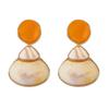French retro elegance temperament alloy resin geometric button earrings versatile daily women's earrings