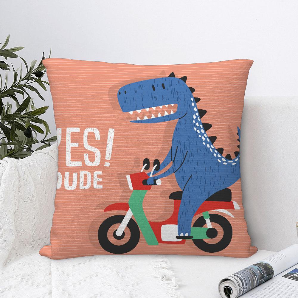 Cartoon Dinosaur Cute Pillow Case Plush Fabric Soft Pillowcase Double Sided Print Sofa Cushion Cover Throw Pillow Cover