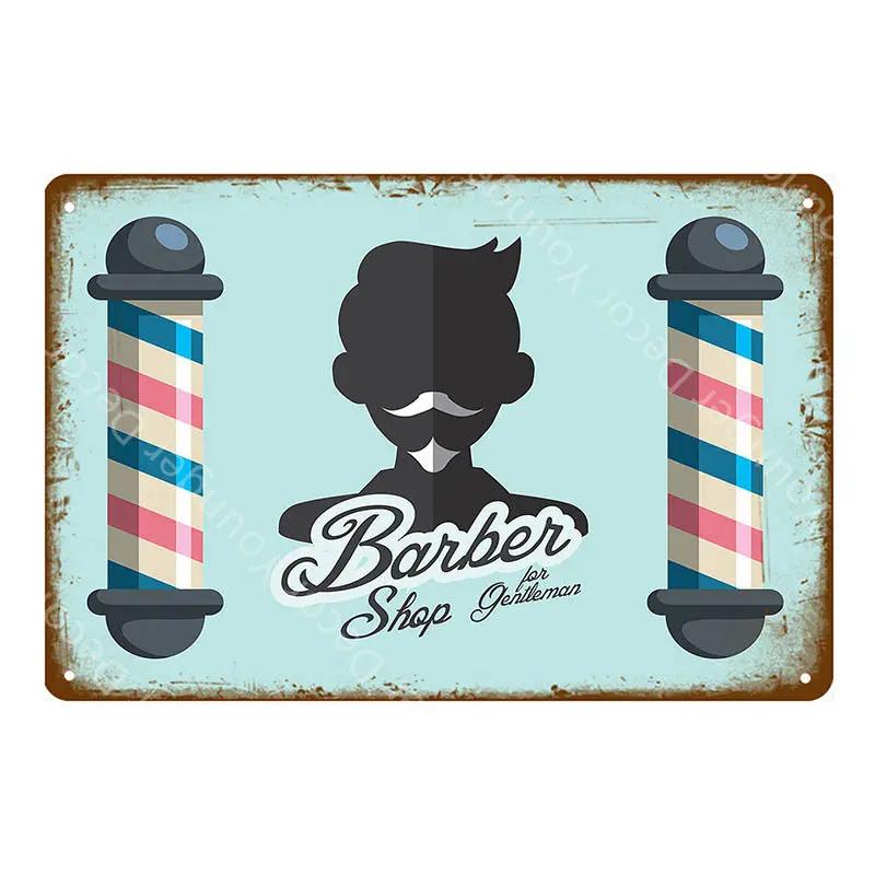 Vintage Barber Shop Tin Signs Hair Style tattoo Metal Poster Plate Cafe Bar College Dorm Decoration Plaque Home Wall Decor YJ072