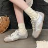 Soft Leather Puff Shoes Women's 2025 Spring New Versatile Breathable Soft-soled White Shoes Flat Casual Retro German Training Shoes