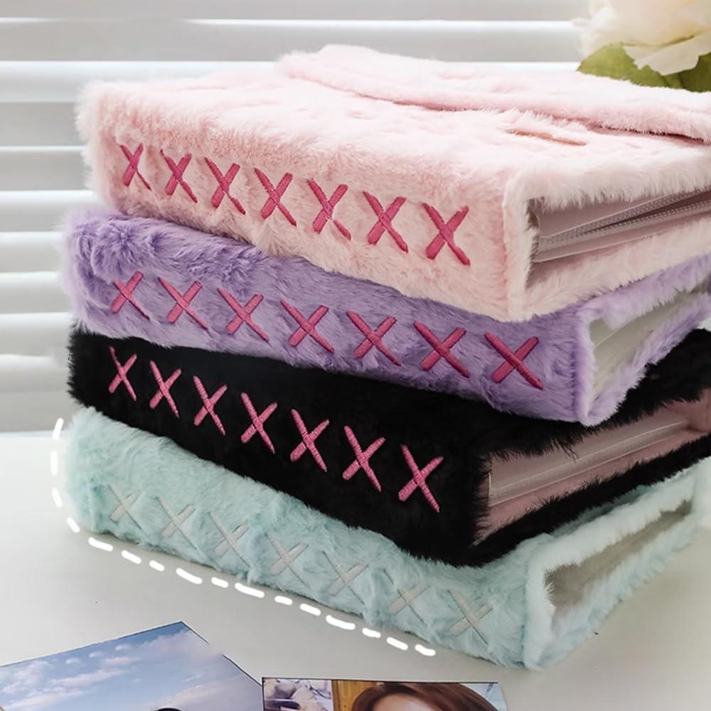 Cartoon Plush A5 Kpop Binder Photocard Holder Idol Photo Album Photocards Collect Book Kawaii School Stationery Picture Albums