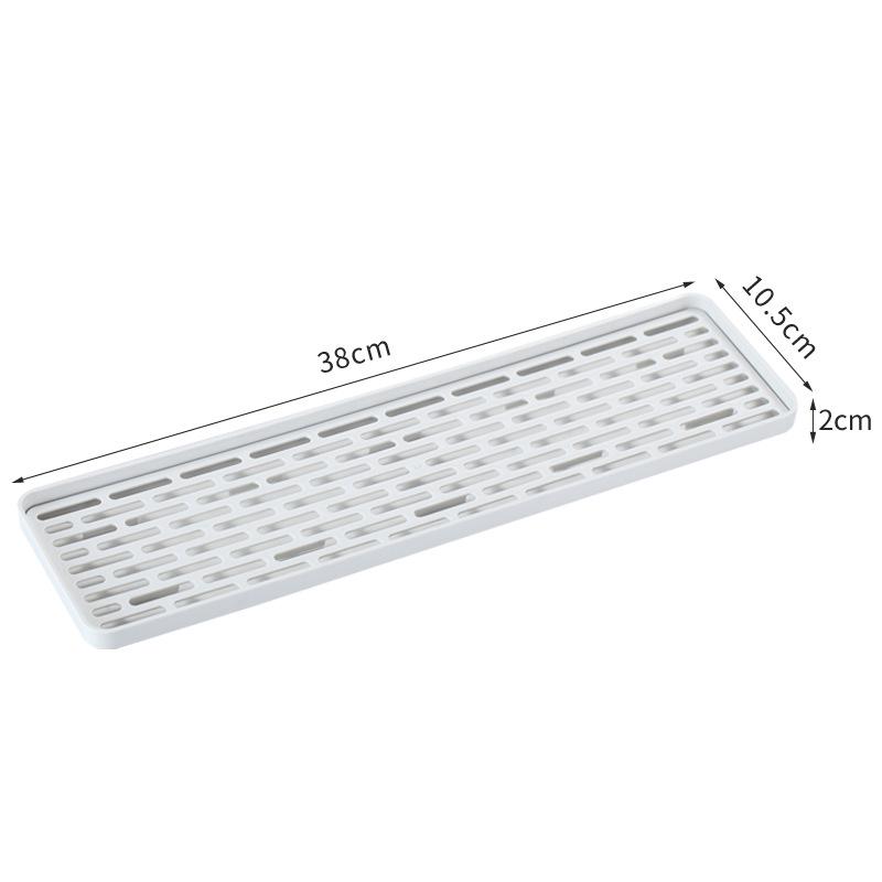 Solid Color Double Layer Japanese Kitchen Tray: Rectangular Storage Rack for Cups, Fruits, Vegetables, and Tea.