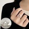 French Vintage Red Oval Women's 925 Silver-Plated Adjustable Ring - Korean Style Influencer Chic