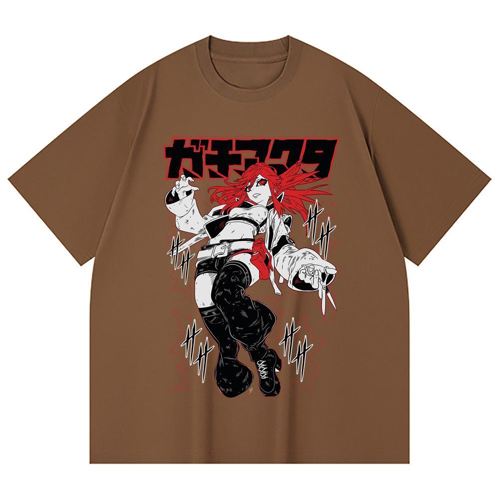 230 Gsm 100% Cotton Gachiakuta V6 Riyo White Print Unisex Heavy Cotton T Shirt