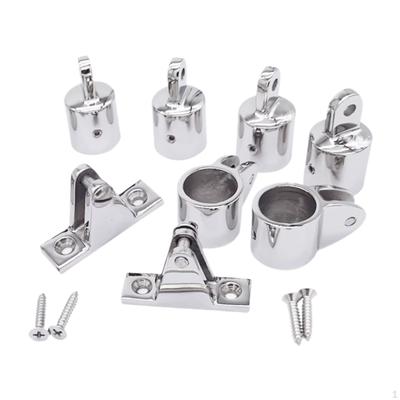 Boat Bimini Top Fittings 4Pcs Eye End Cap, 2Pcs Jaw Slides, Deck Hinges Sturdy Easily Install