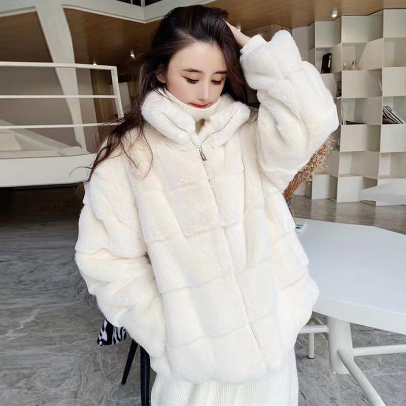 Danish mink imitation fur short coat new women's winter imitation mink velvet young stand-up collar fur top