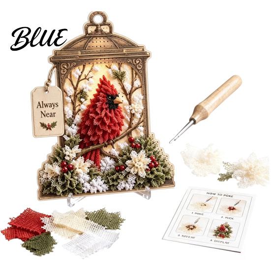 3D Fabric Wall Floral Cottage DIY Bird Art Kit Decor Poke Memory Lantern Style Room