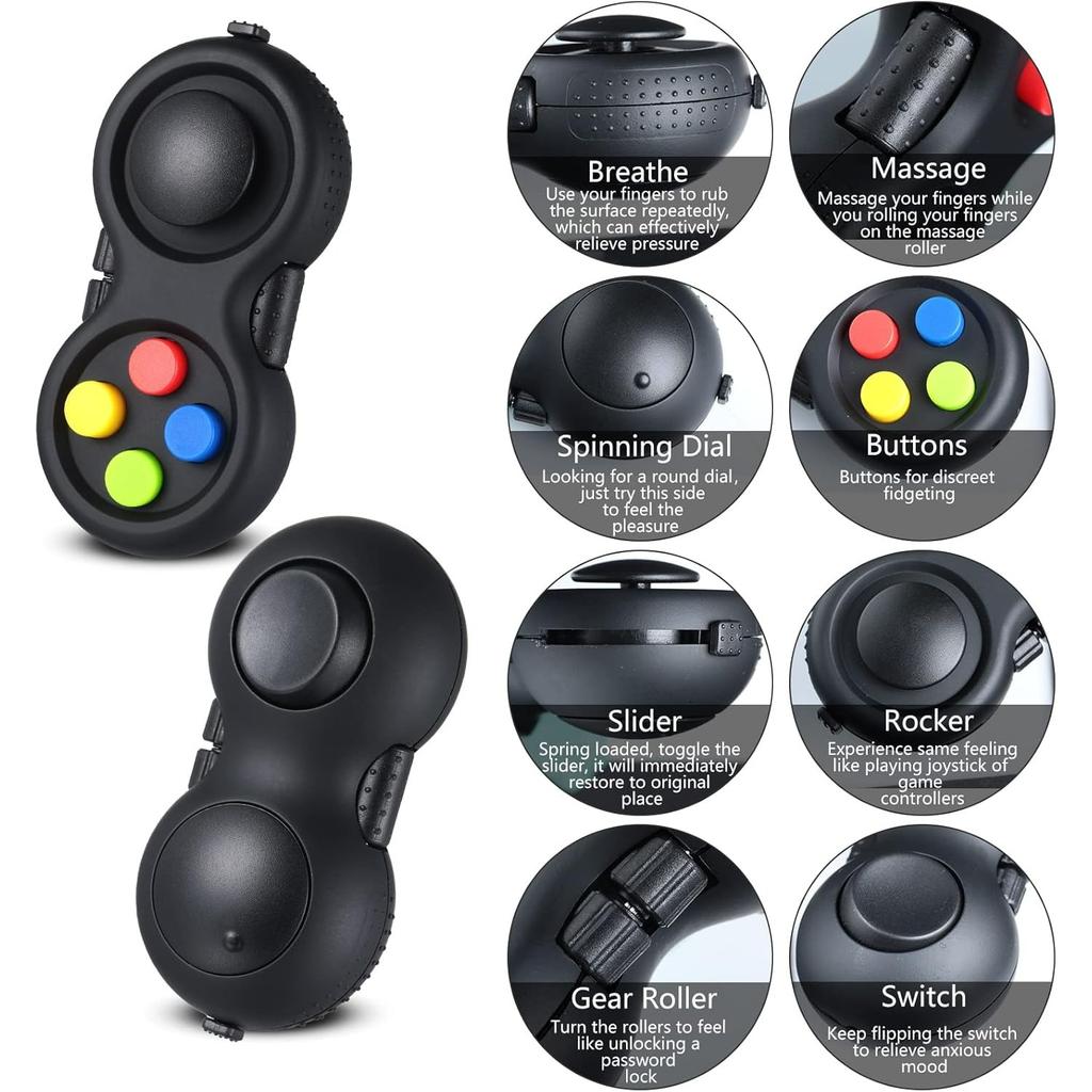 6 Pieces Cam Fidget Pad Controller Relieve Anxiety Handheld Mini Game Remote Controller Fidget Pad Stress Reducer for Adult Relieve Stres