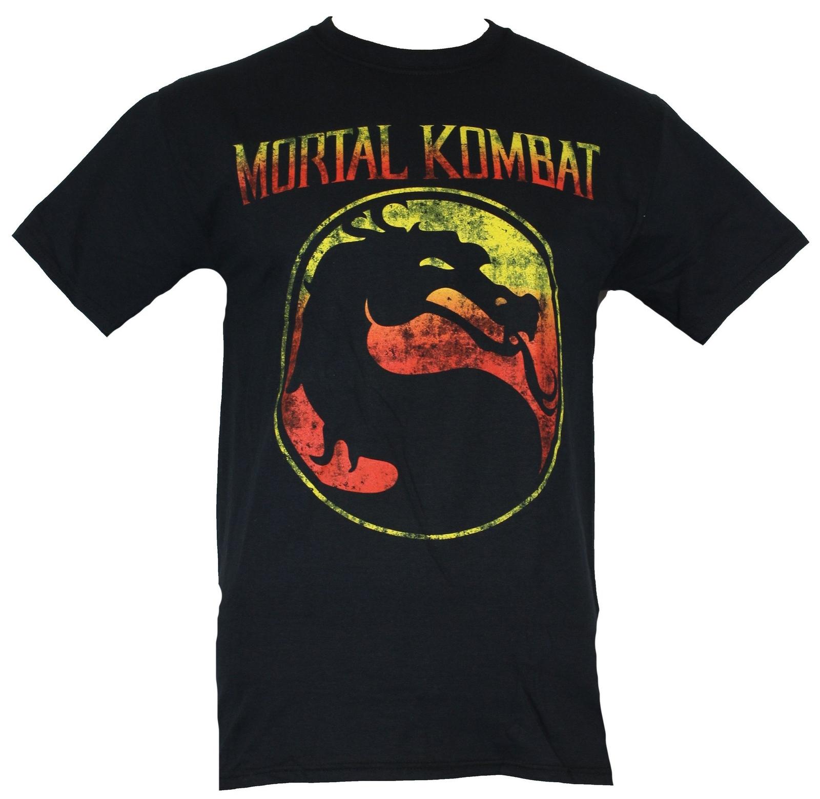 Mortal Kombat Adult New T-shirt Classic Distressed 3 Color Fade Logo Pic S