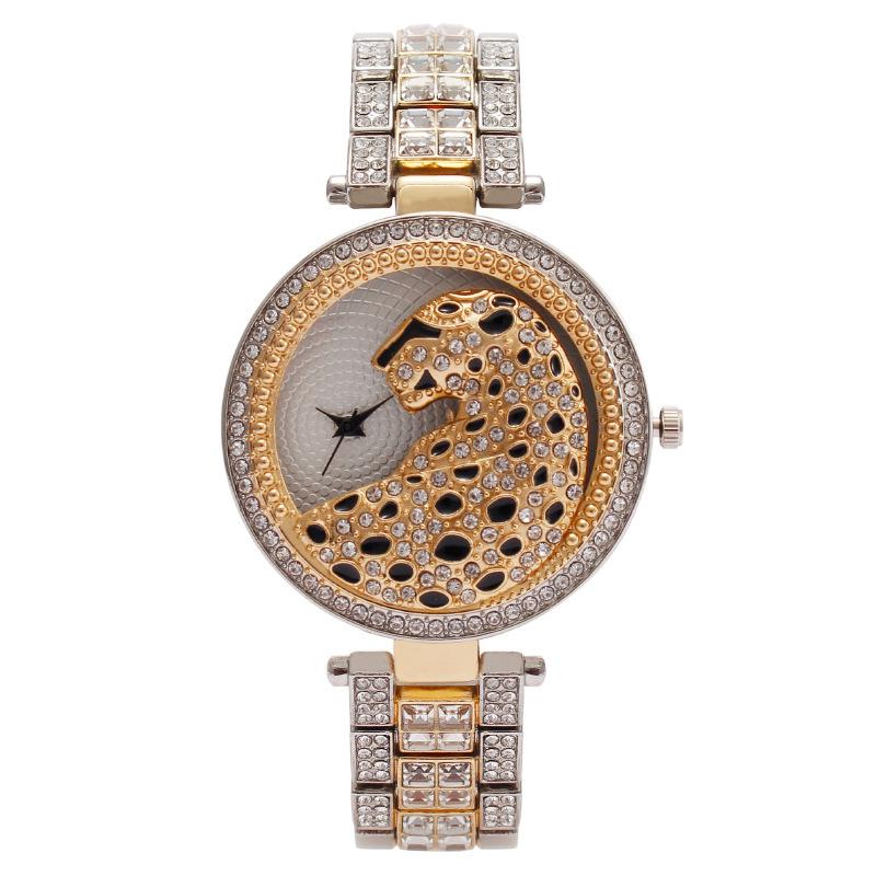Leopard Head Women Watches Rhinestone Quartz Ladies Jewelry Bracelet Watch