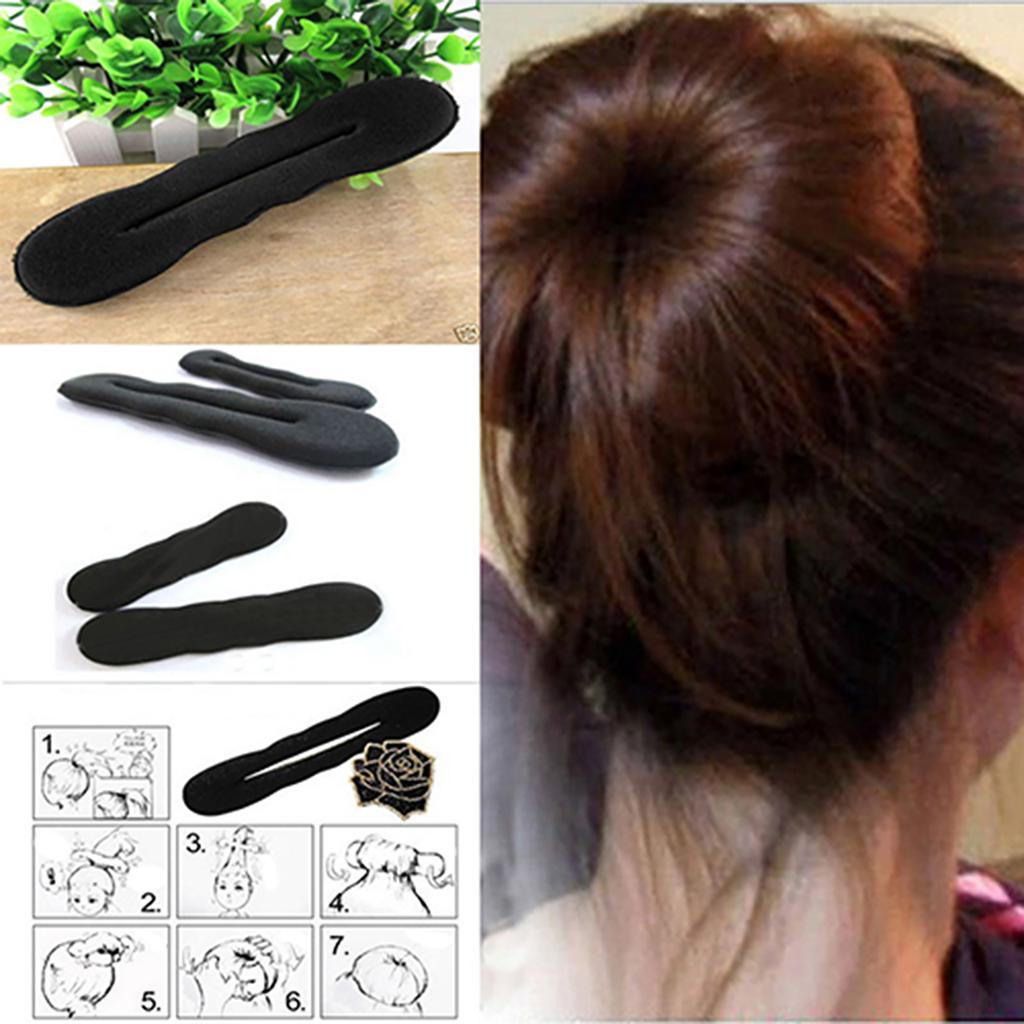2 Stücke Magischer Schwamm Clip Schaum Donut Haar Styling Brötchen Lockenwickler Werkzeug Maker Ring Twist