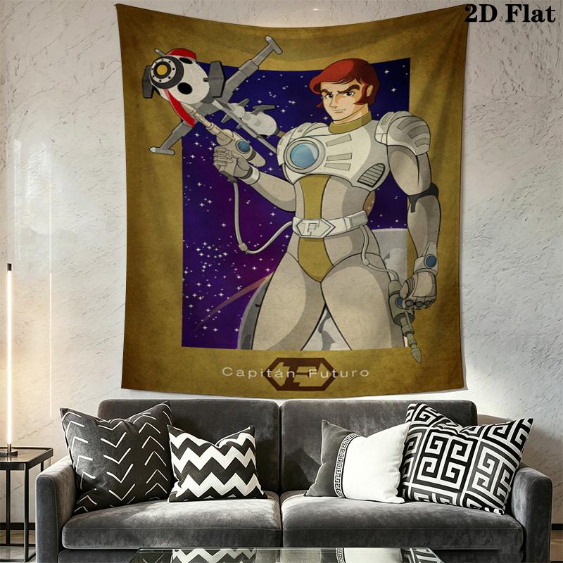 Captain Future Wall Tapestry Aesthetic Wall Hanging Printed Fabric Blanket Decorative Tapestries for Bedroom Living Room Home Decor