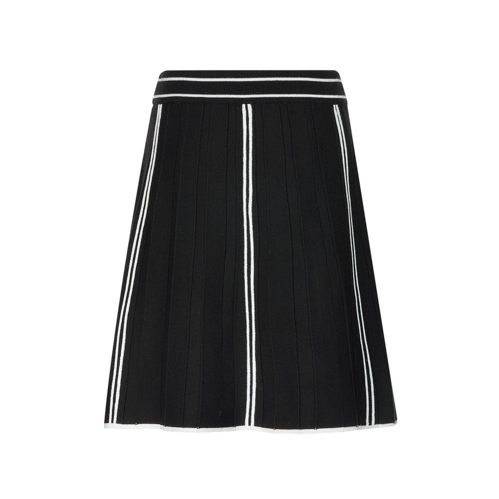 PIGC Women'S Line-Blocked Knit Culotte Skirt Black (Lfcq40539)