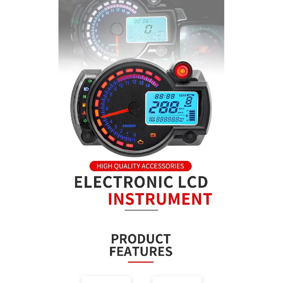 New KTM Pulsar LCD Digital Odometer Speedometer Instrument Universal For Motorcycle Colors Speed Gauge Meter Sensor Set