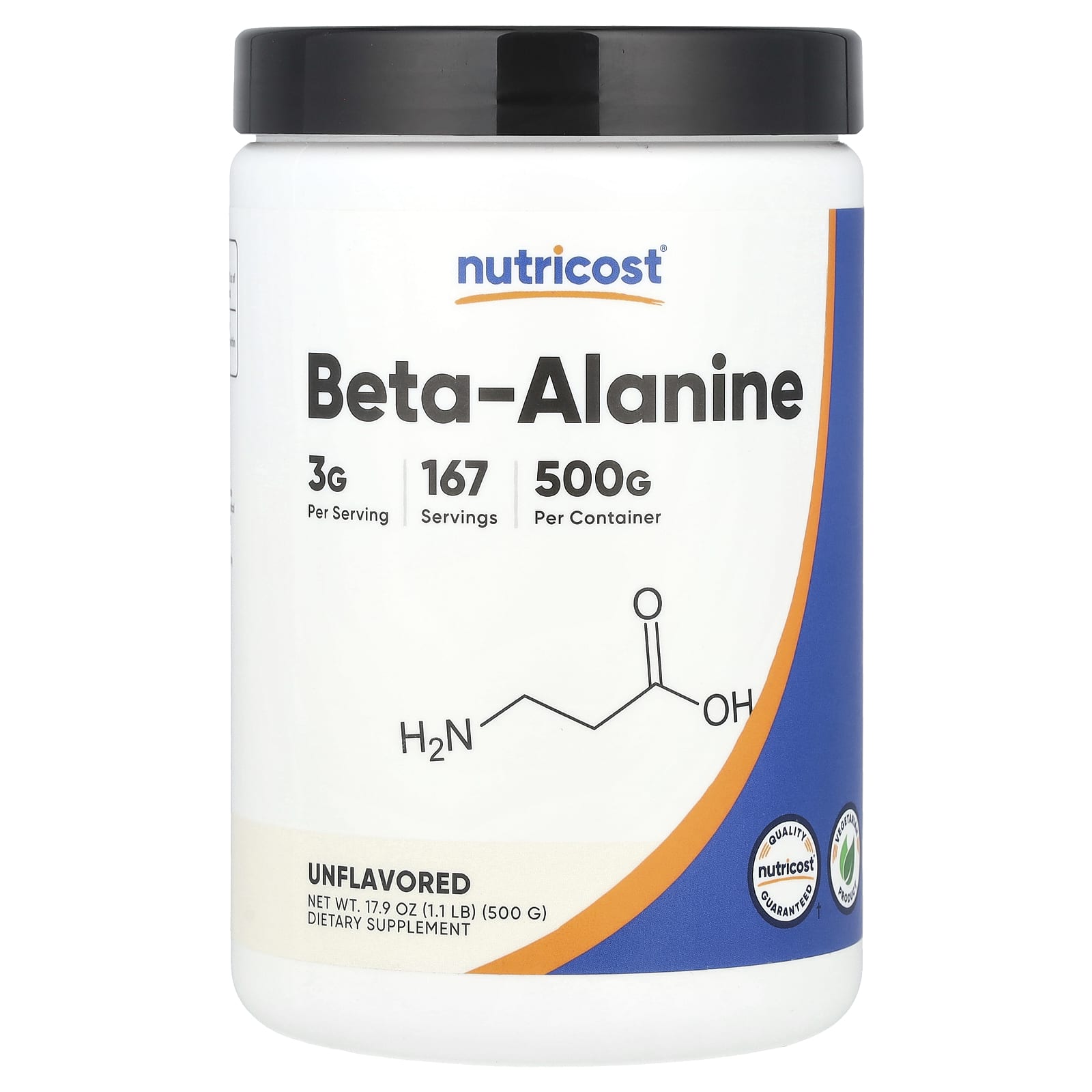 

Nutricost, Beta-Alanine, Unflavored, 17.9 oz (500 g)