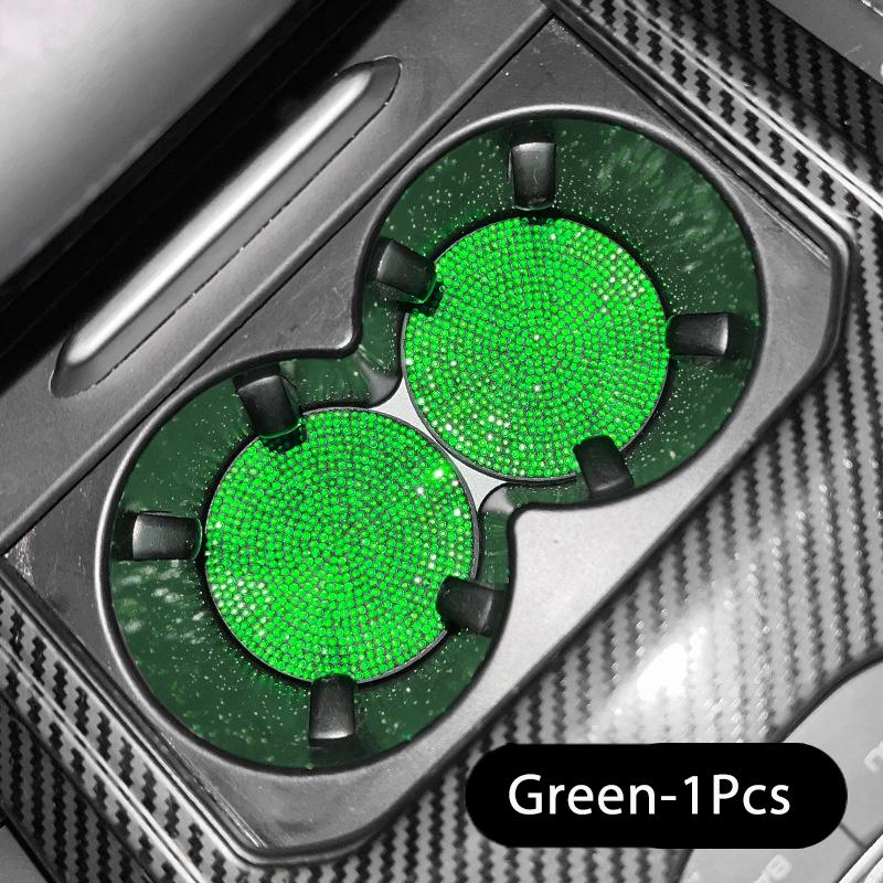 Multifunctional Car Diamond Coaster Water Cup Slot Non-Slip Mat Silica Pad Cup Holder Mat Auto Interior Decoration Accessories