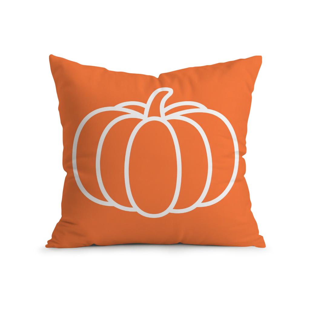 Herbstkürbis Ahornblatt Kissenbezug Bedrucktes Polyester 45X45cm Zierkissenbezug Dekokissen für Sofa Kissenbezug Heimdekoration