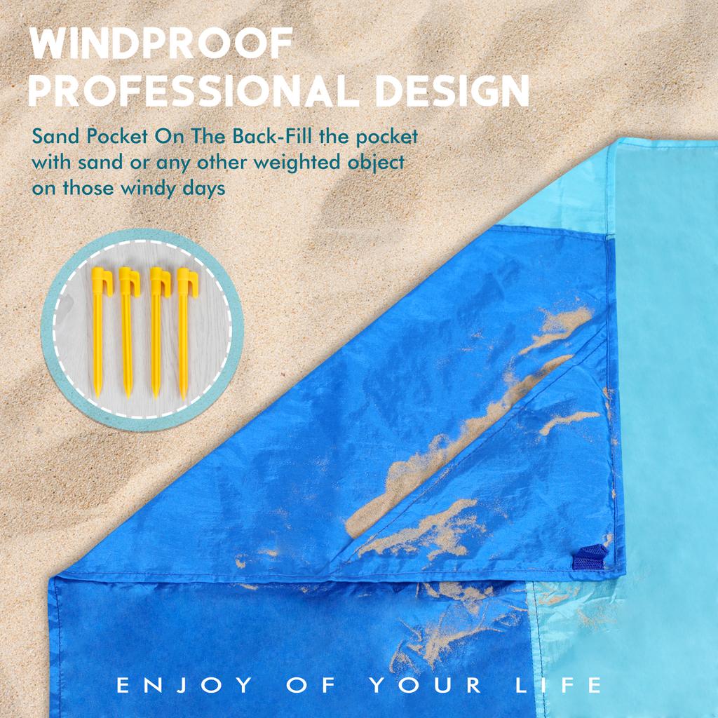 Large Anti-sand Beach Camping Mat Waterproof Sandproof Oversized Beach Blanket Picnic Mat Outdoor Lightweight Foldable Beach Mat