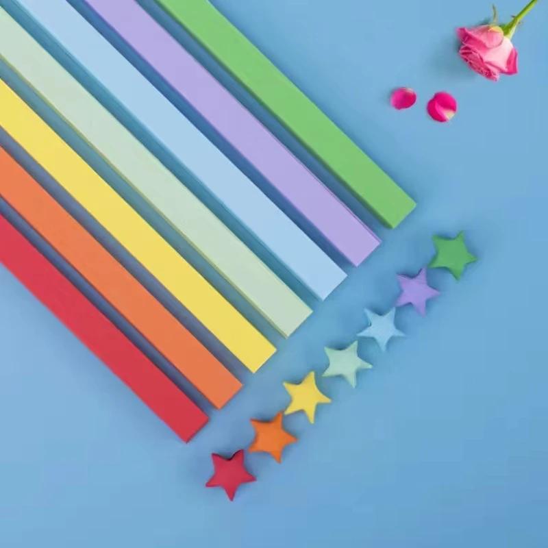 540 Sheets Colorful Double-sided Lucky Star Origami  Gradient Stars Origami Paper Strips DIY Handmade Art Making Home Decoration