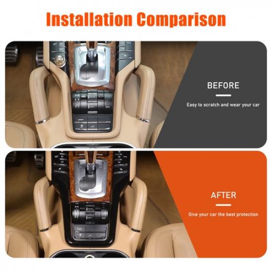 Glänzend Schwarz Innen Mittelkonsolenabdeckung Zierleiste Für Porsche Cayenne 2011-2017