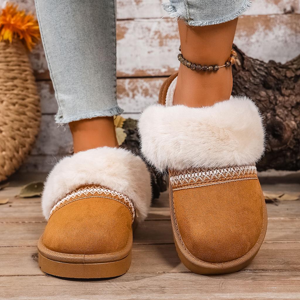 Fashion Women Slippers Fashion Fluffy House Slippers Winter Warm Cotton Shoes Woman Comfort Non Slip Fur Platform Slippers Slides Women