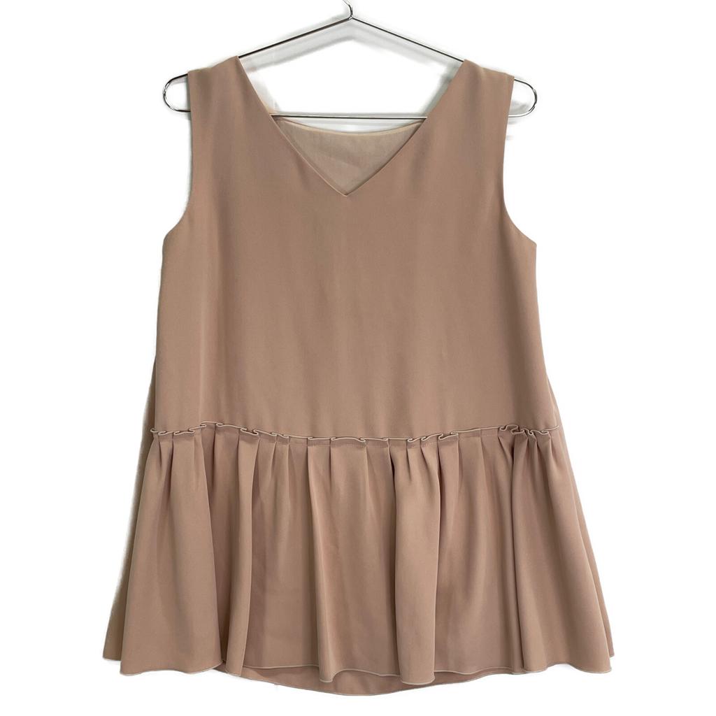 FOXEY NEW YORK 38664 Pink Polyester Back Tuck Blouse Terracotta Sleeveless Blouse tops 38 pinkUsed