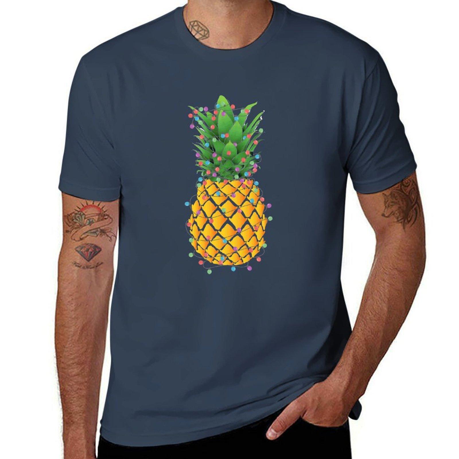 Pineapple Christmas Tree Tshirt Quick Dry Fishing Tshirt S